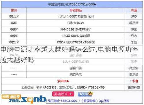 电源配置的艺术，如何为您的电脑选择合适的电源