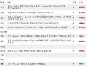 中高配电脑配置单，打造高效办公和游戏利器